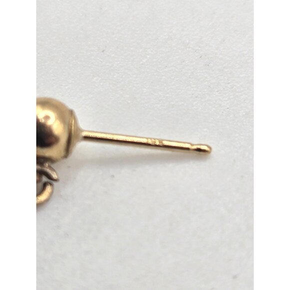 Vintage 14K Gold Baroque Freshwater Pearl Dangle Earrings - Picture 6 of 9